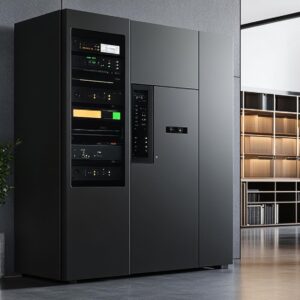GlacioLux Vision Pro 900 – Premium-Kühlschrank mit 3D-Kameratechnik & Glasfront
